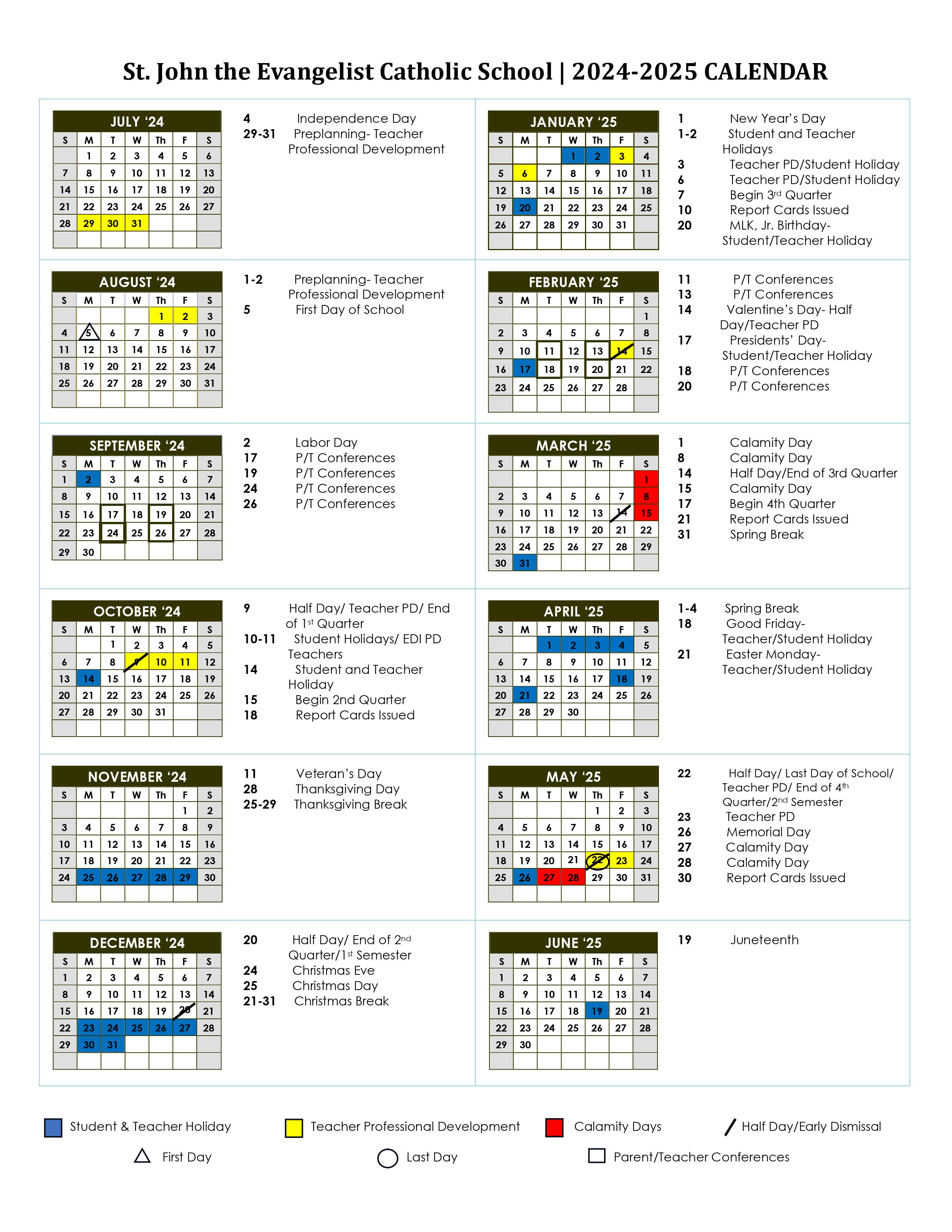 St Johns School Calendar 2025 Evie Oralee